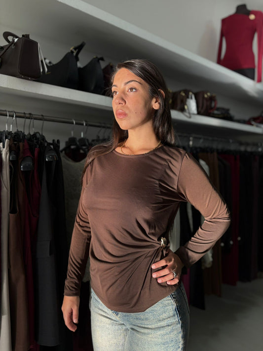 Maglia con fibbia in viscosa