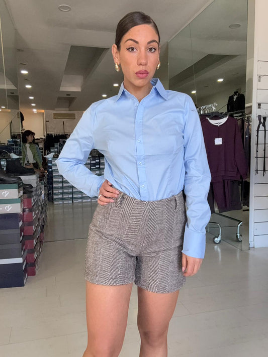 shorts tessuto spigato