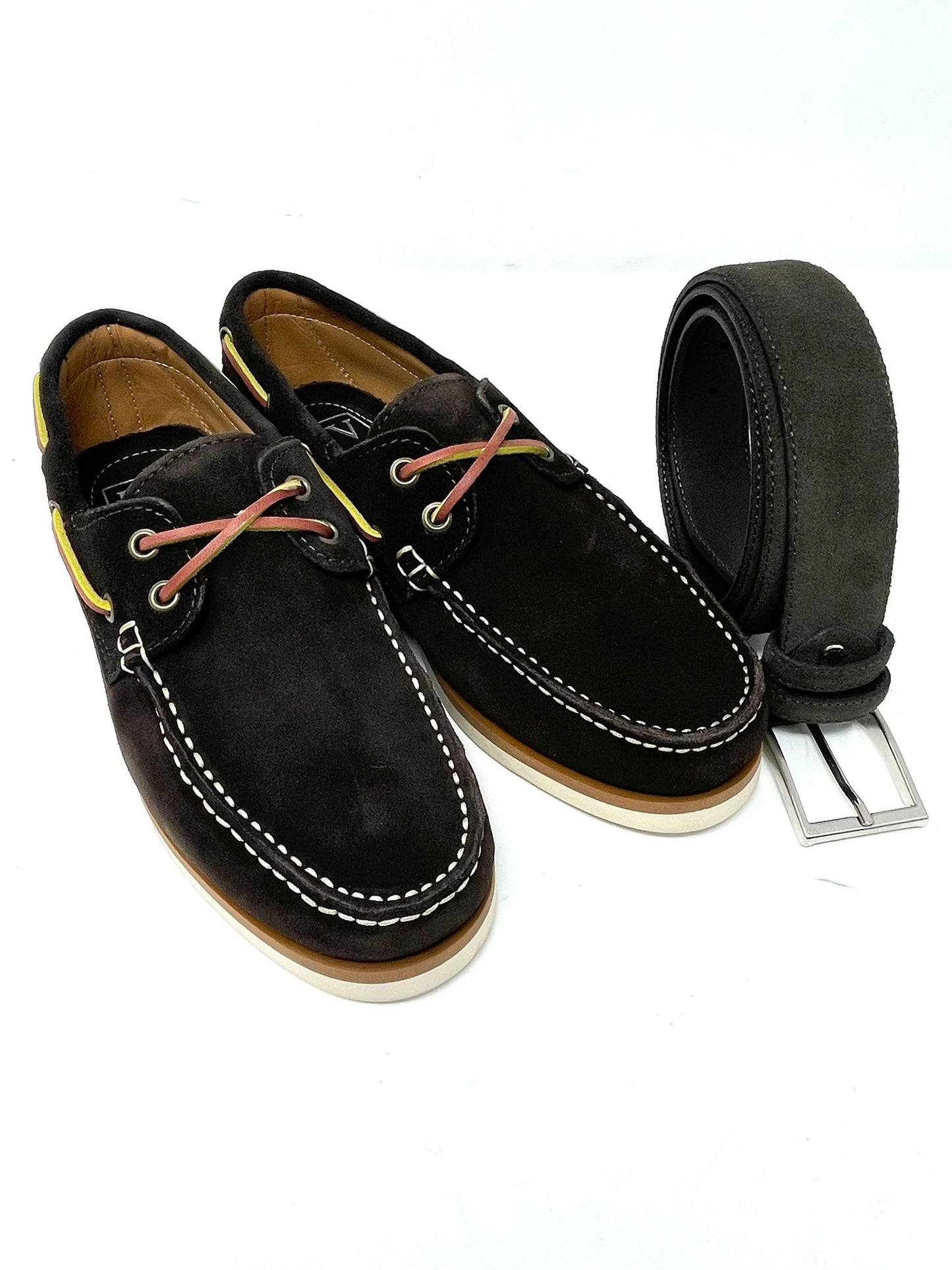 Mocassino Scamosciato Mod. Barca – Vera Pelle, Cucito a Mano, Made in Italy