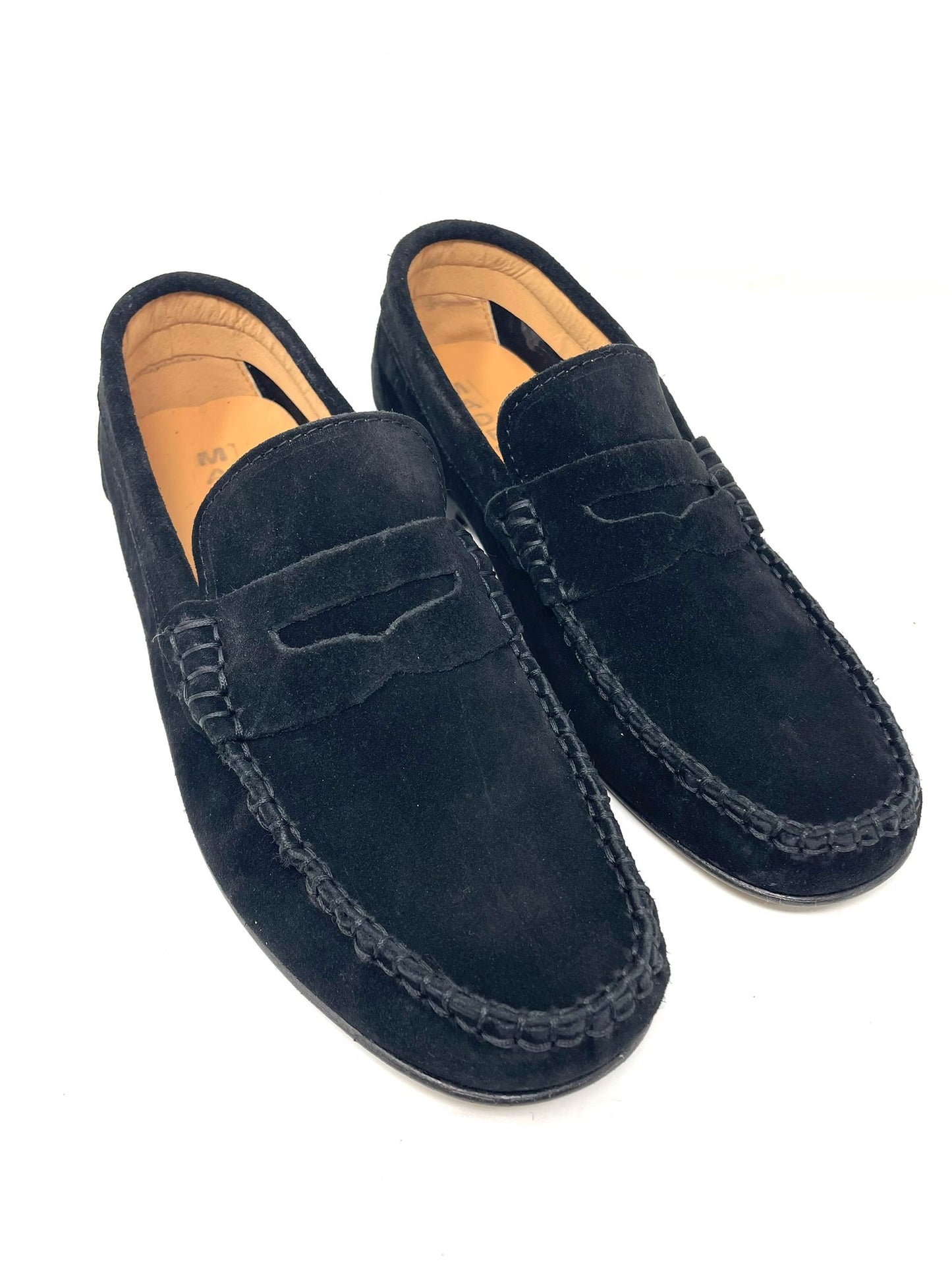 Mocassino pinzato da uomo realizzato in vera pelle scamosciata effetto vintage