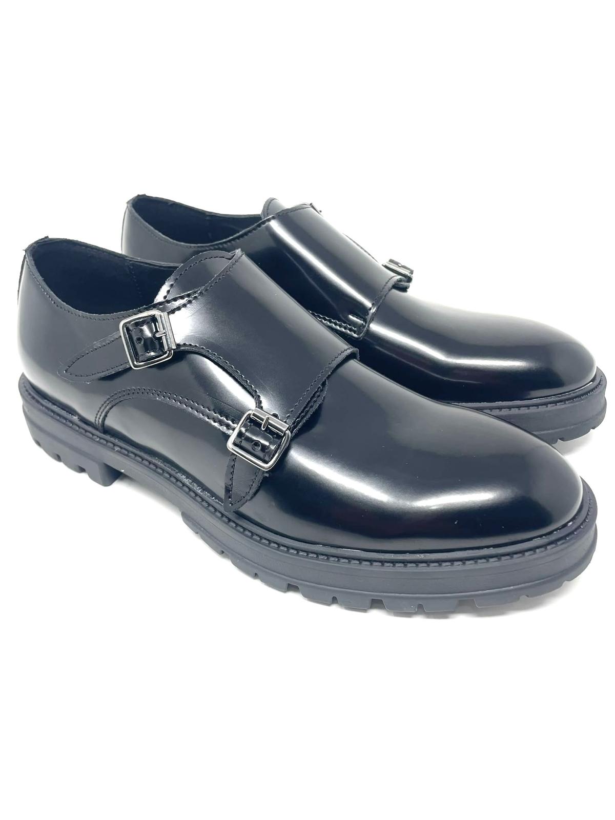 Mocassino Uomo Doppia Fibbia in Pelle Abrasivata – Fondo Vibram Made in Italy