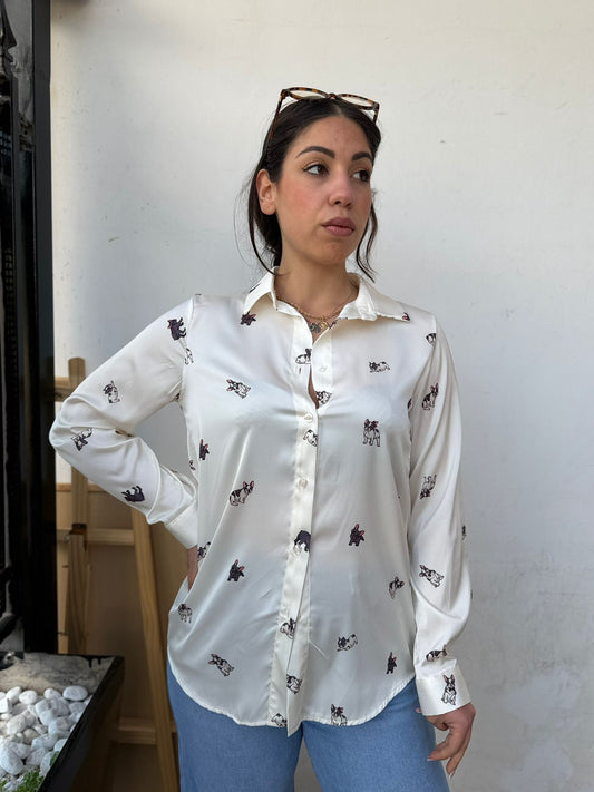 Camicia Donna in Raso con Stampa Carlino
