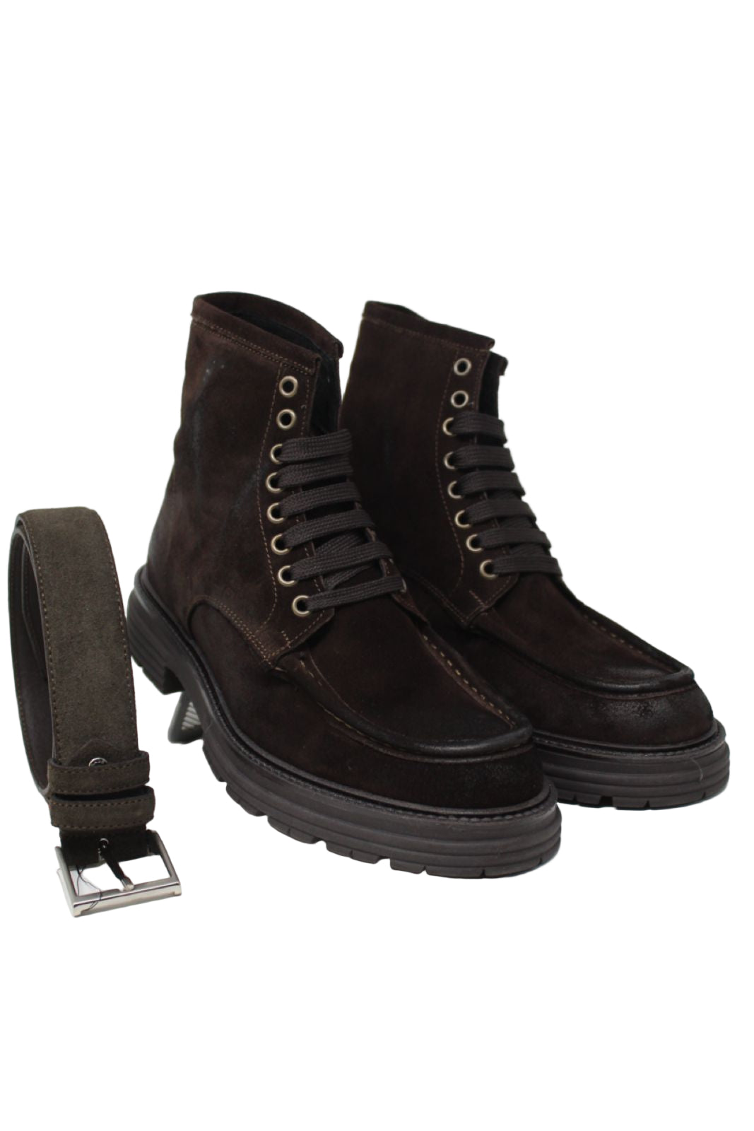 Stivaletto scarponcino pelle scamosciata made in Italy fondo vibram