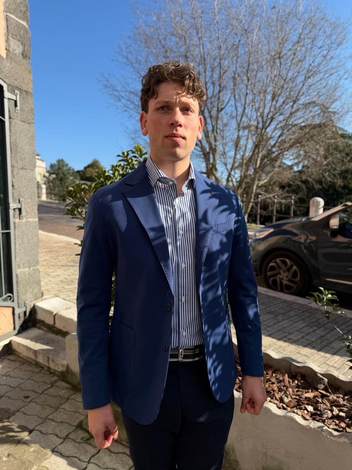 Giacca in Tessuto Milano Stretch – Blazer Uomo 2 Bottoni