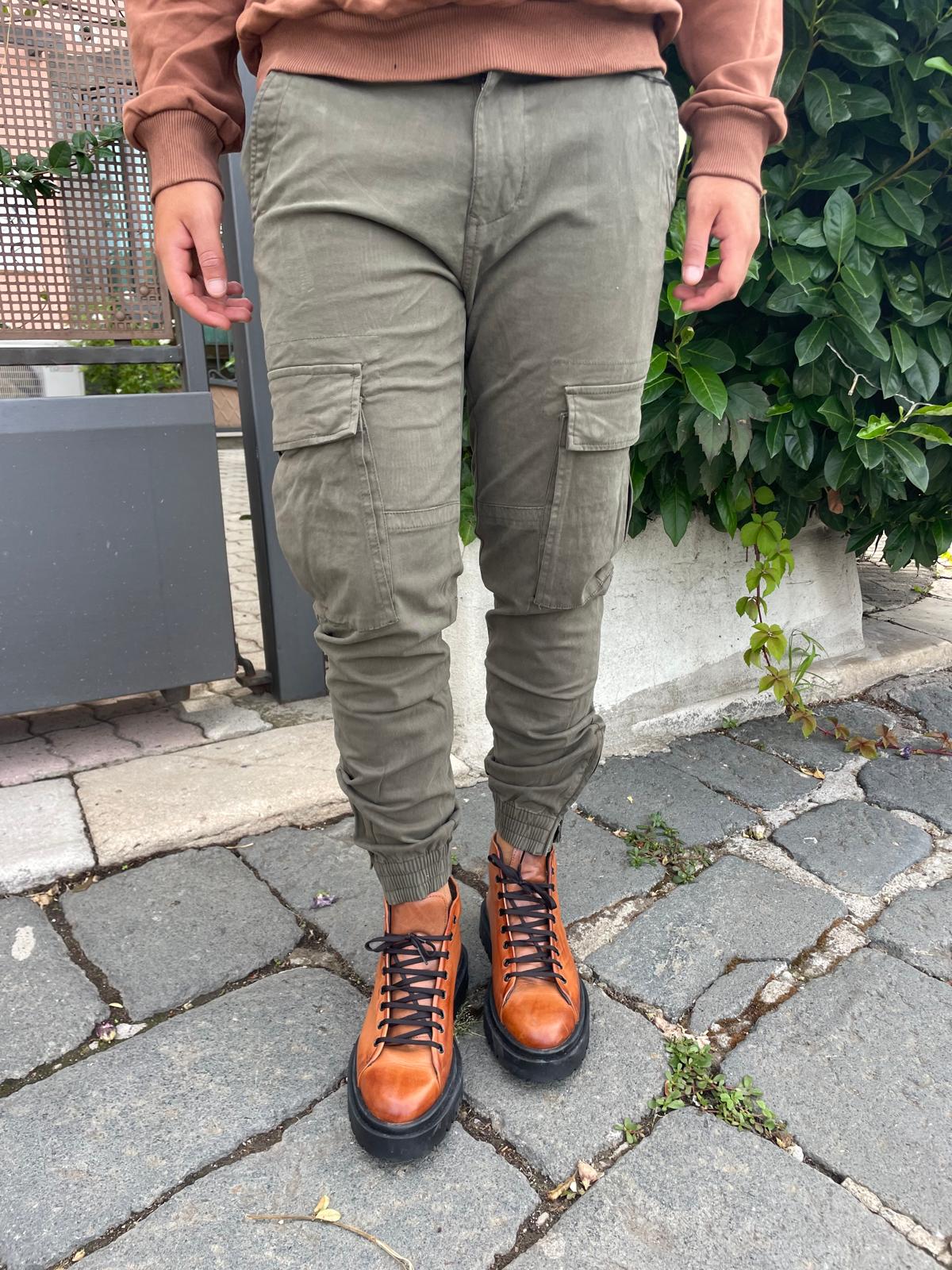 cargo cotone con elastico e zip