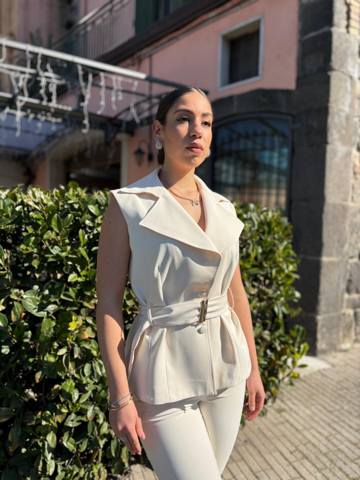 Giacca Gilet con Cintura – Donna