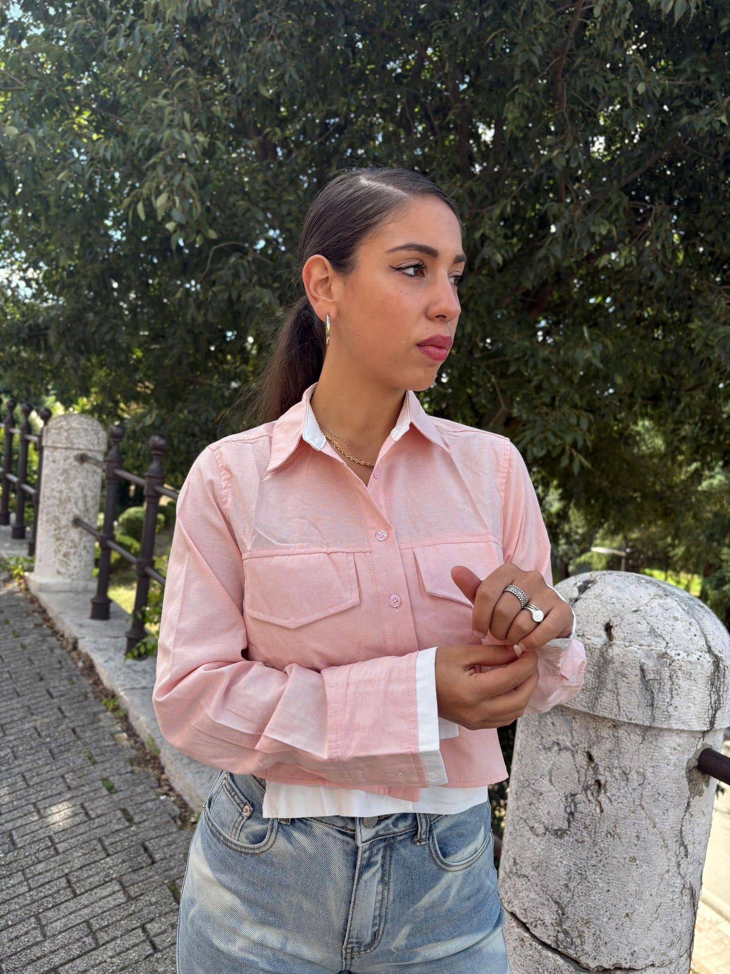 Camicia donna crop