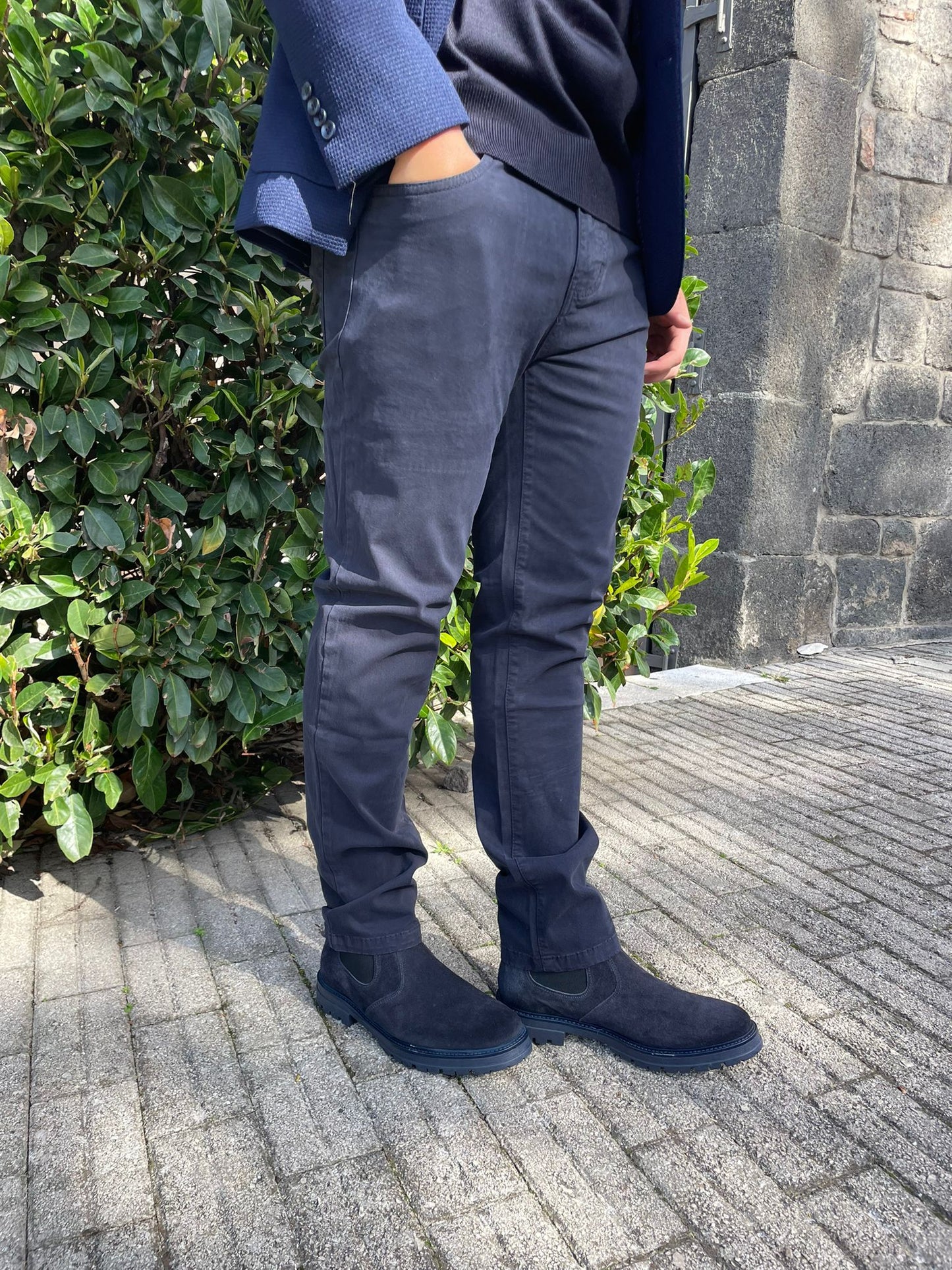 Pantalone 5 tasche tessuto elasticizzato