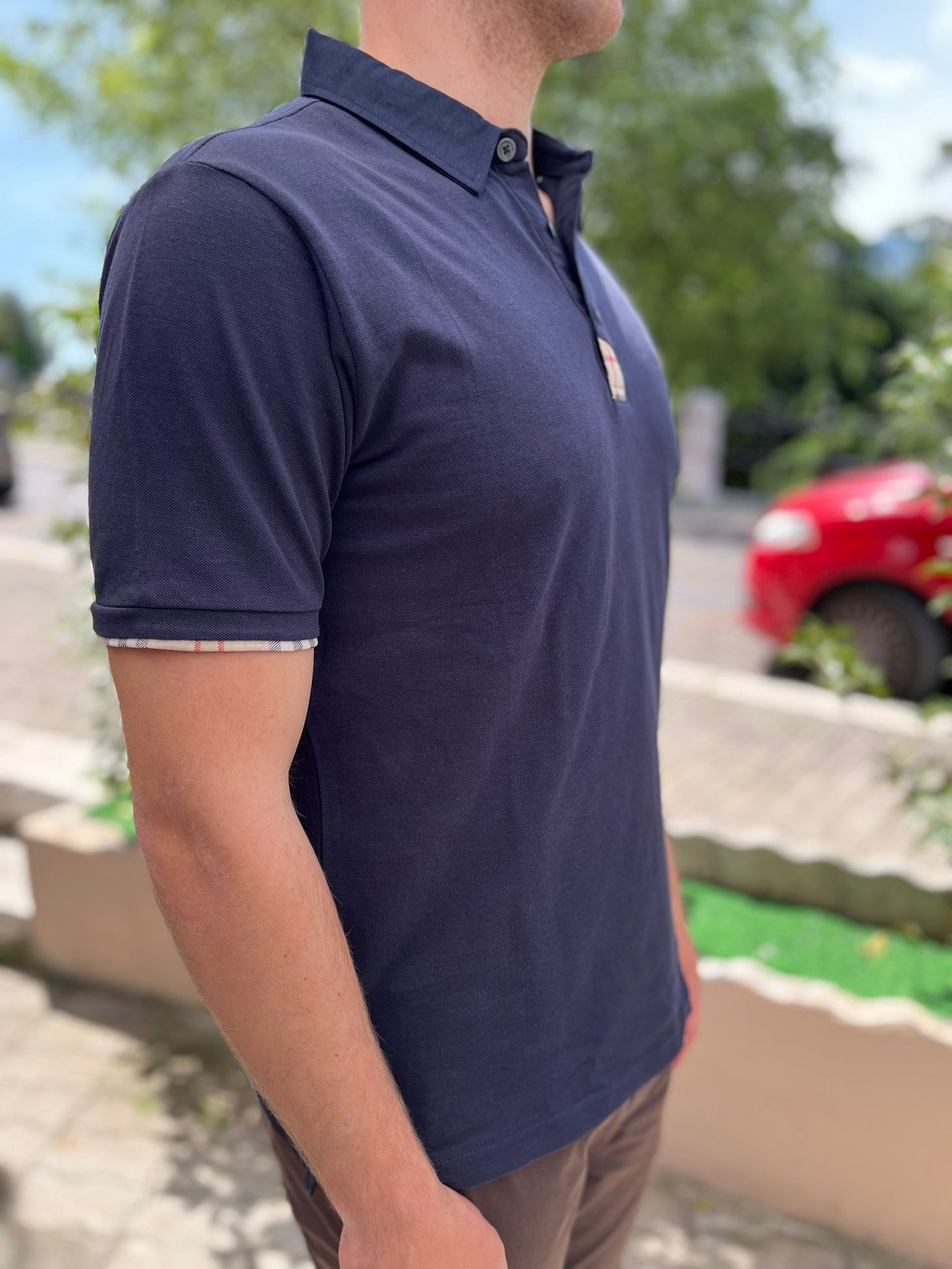 Polo  stampa barberry cotone pique