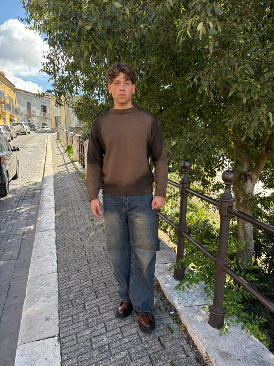 Jeans uomo baggy lavaggio al tè