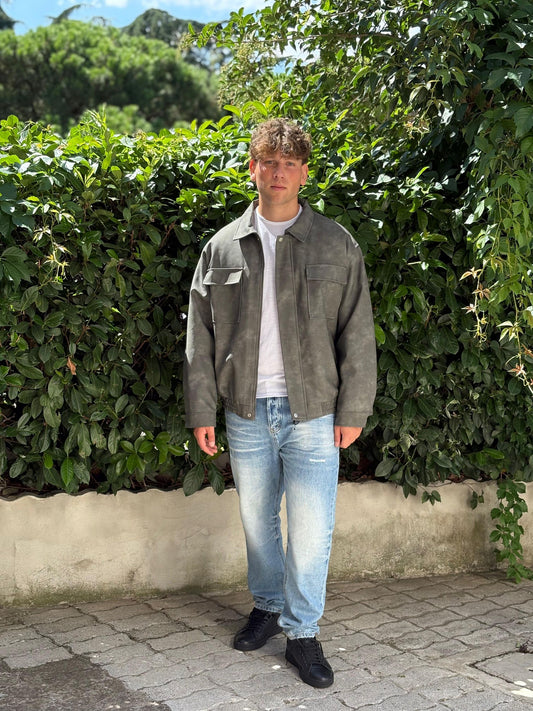 Giubbotto uomo eco pelle con tasconi