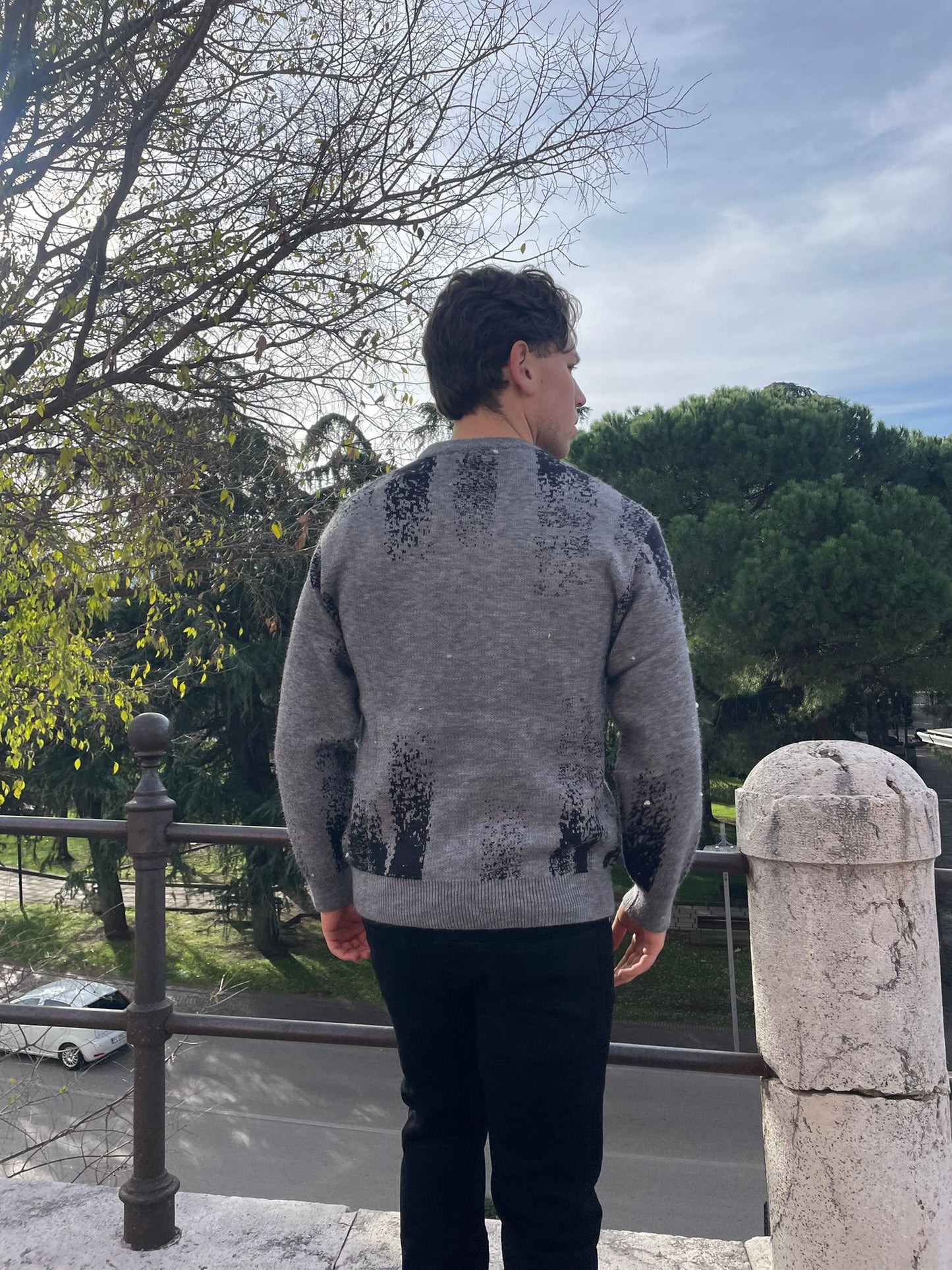 maglione girocollo fantasia