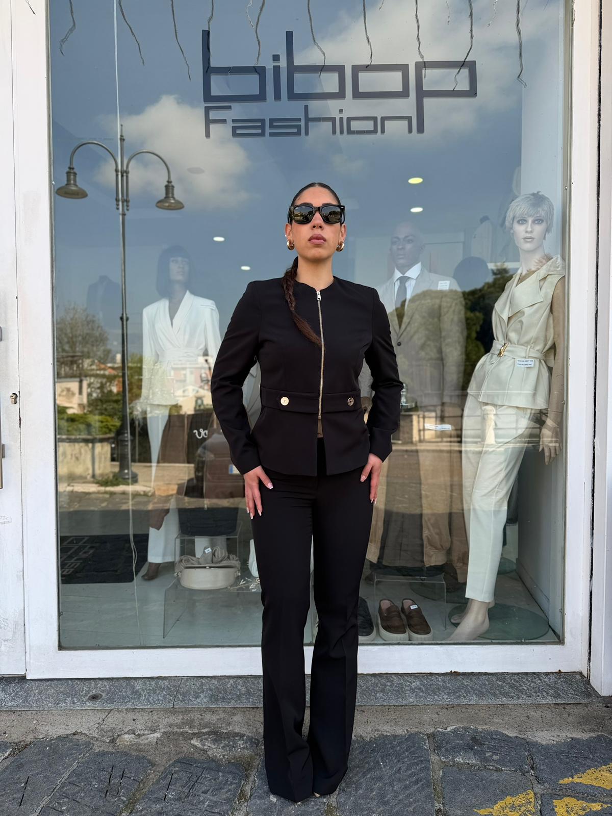Completo Donna Giacca Zip e Pantalone Ampio
