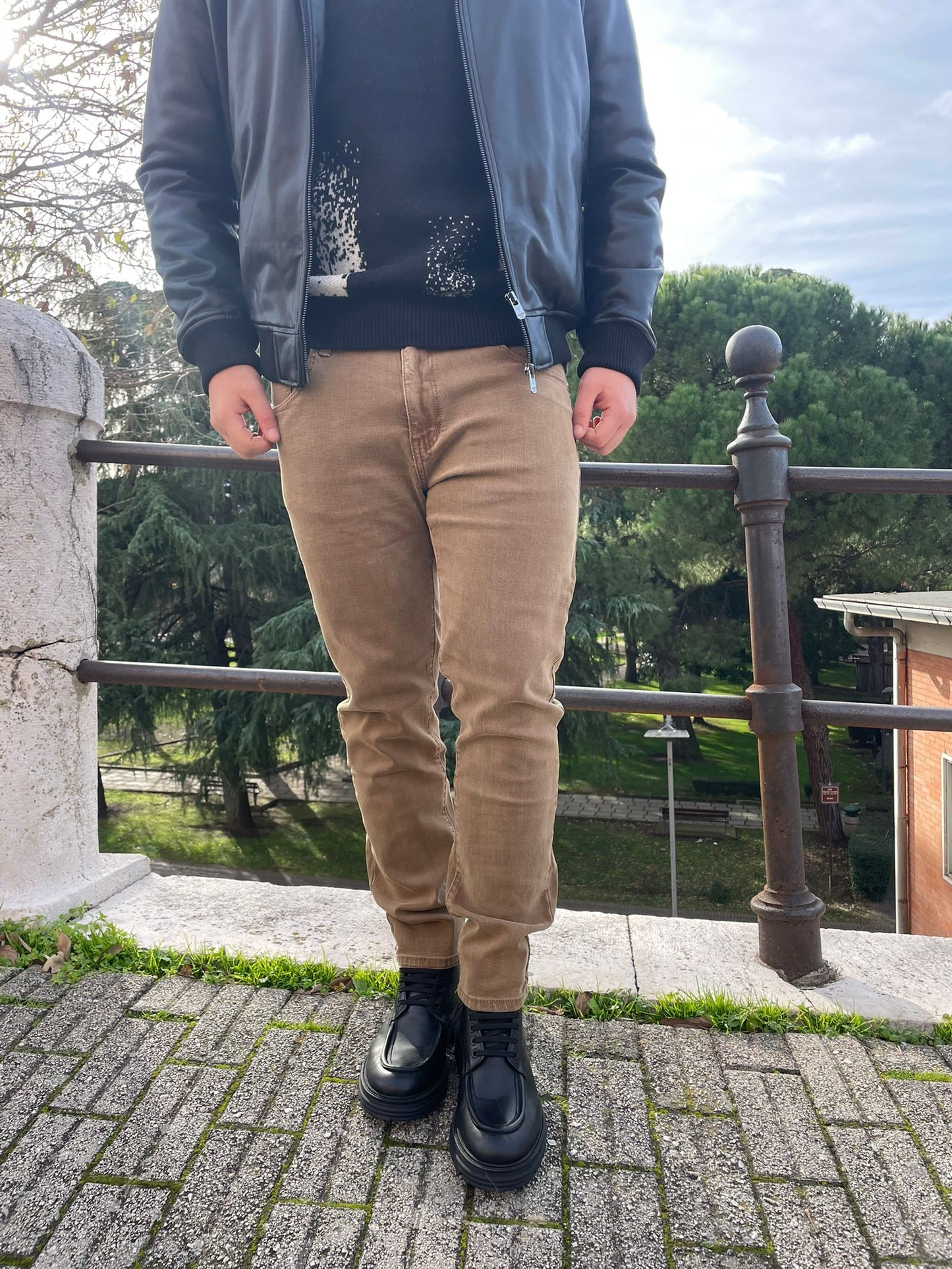 Jeans Uomo Elasticizzato Capri Colorato