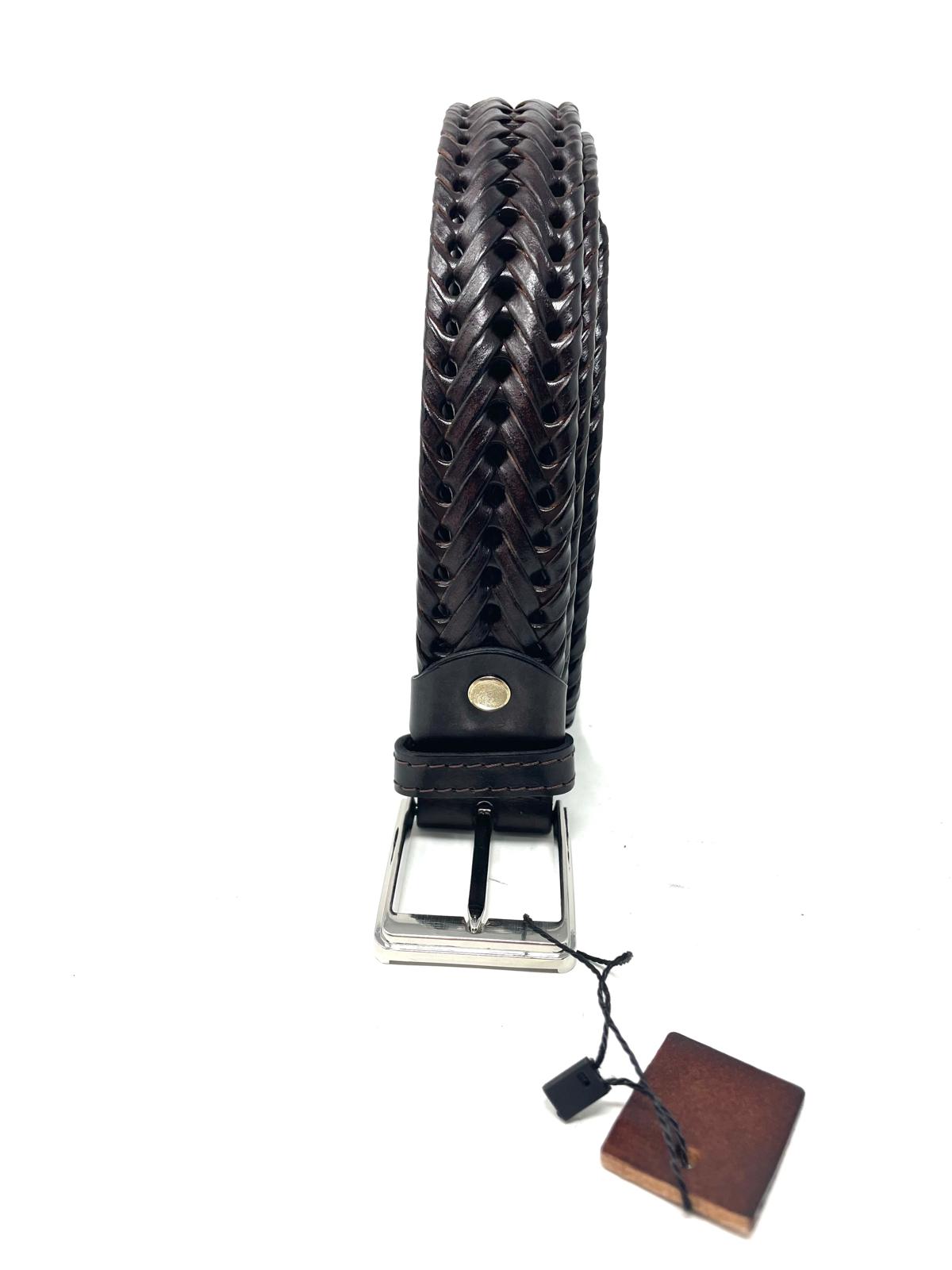 Cintura Uomo in Pelle Intrecciata Made in Italy