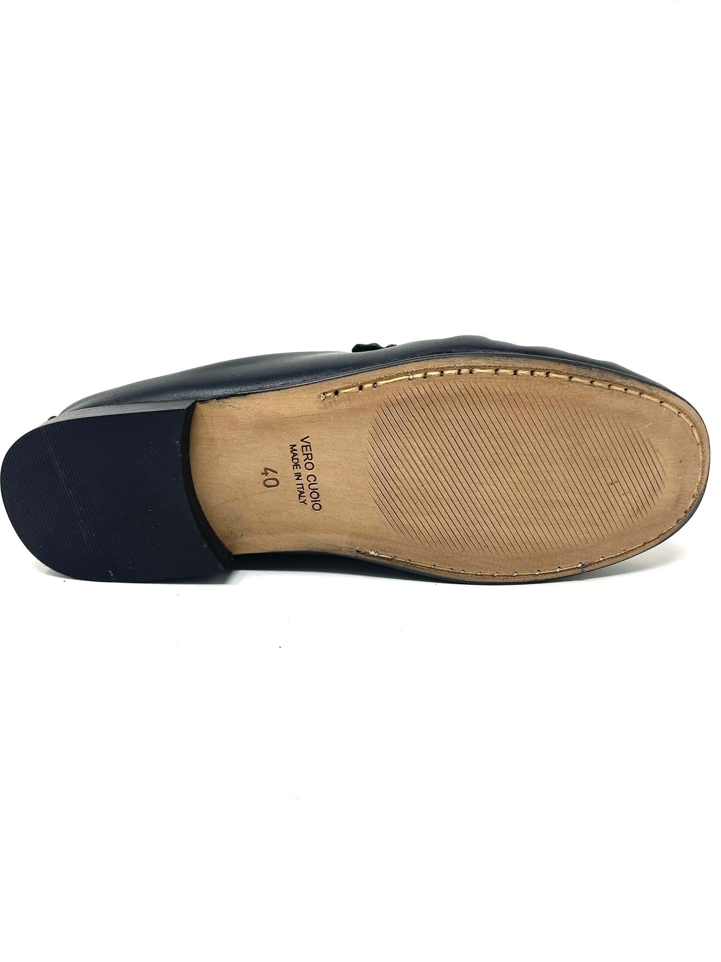 Sabot pinzato in vera pelle made in italy fondo cuoio cucito