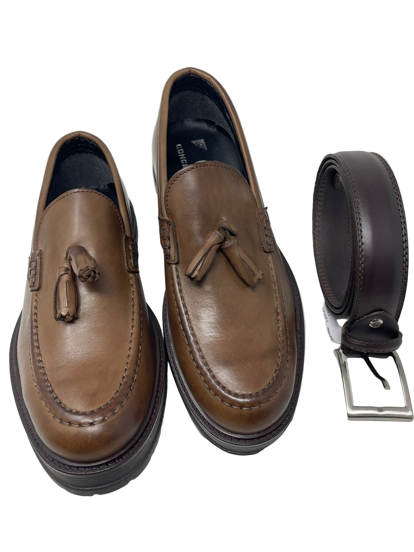 Mocassino nappine fondo vibram in vera pelle made in italy