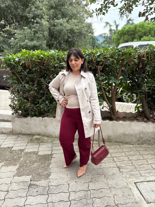 Pantalone palazzo crop a righe