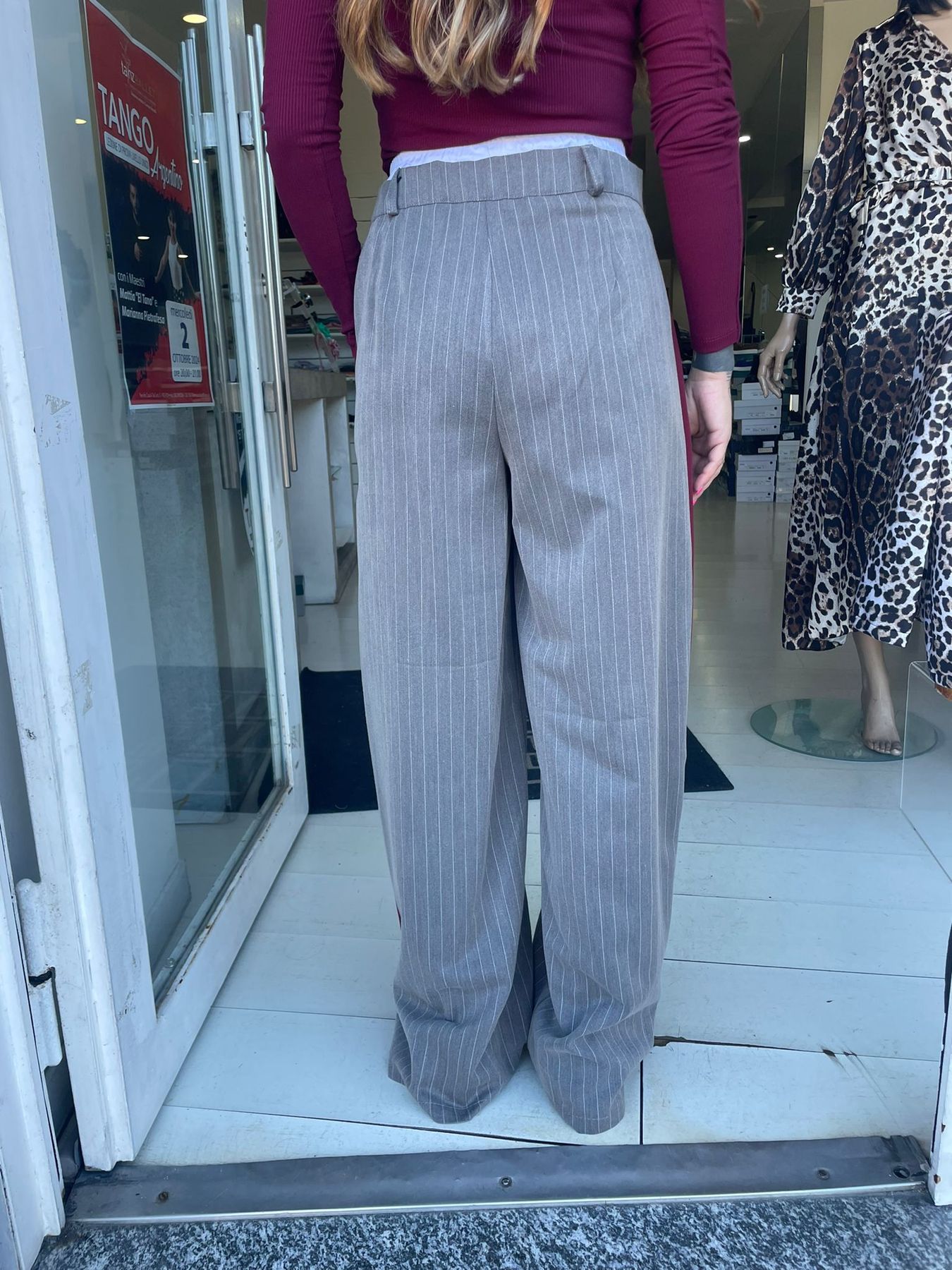 pantalone gessato riga laterale effetto boxer