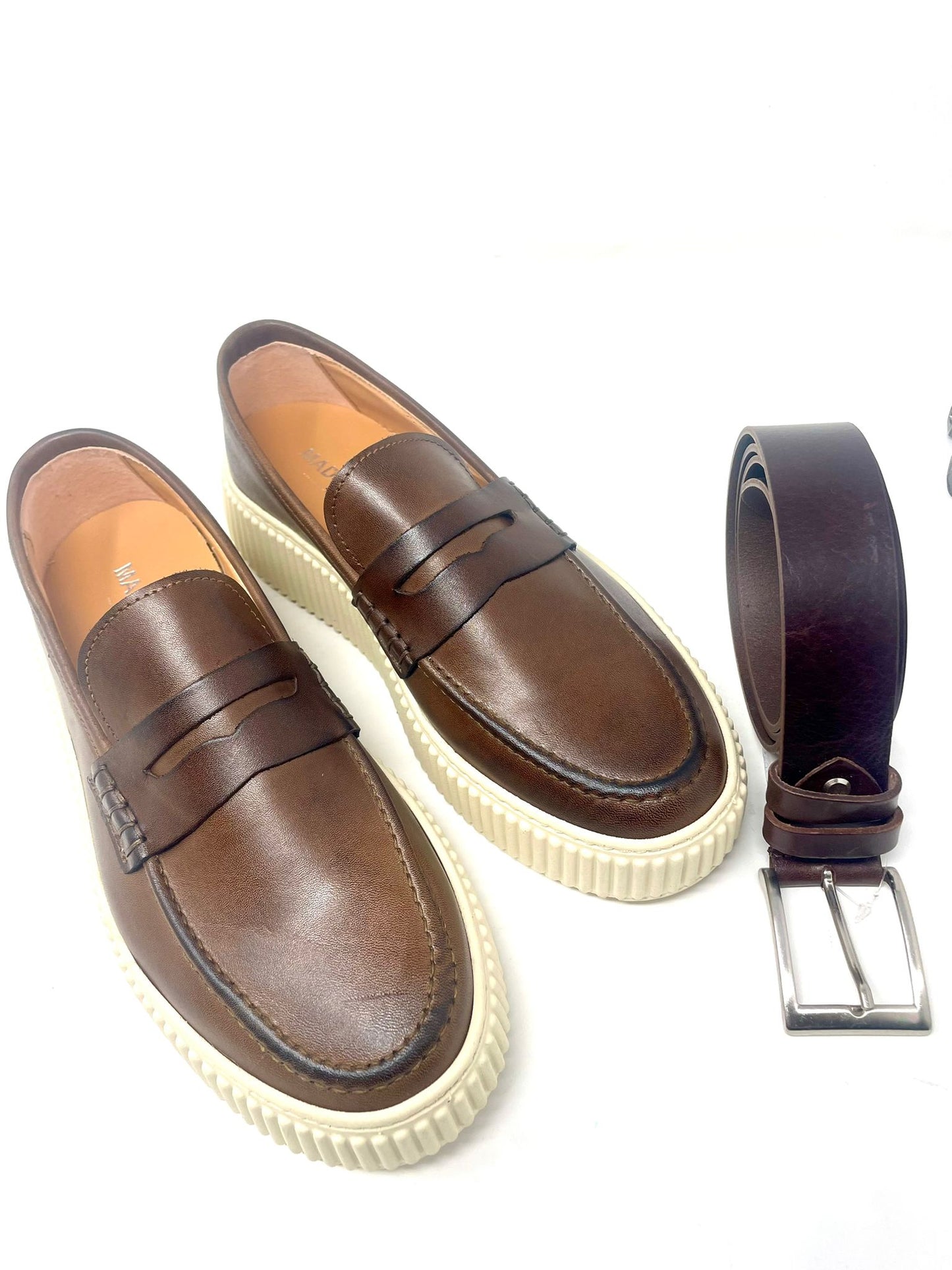 Mocassino Uomo in Pelle Vintage – Made in Italy – Zeppa 5 cm