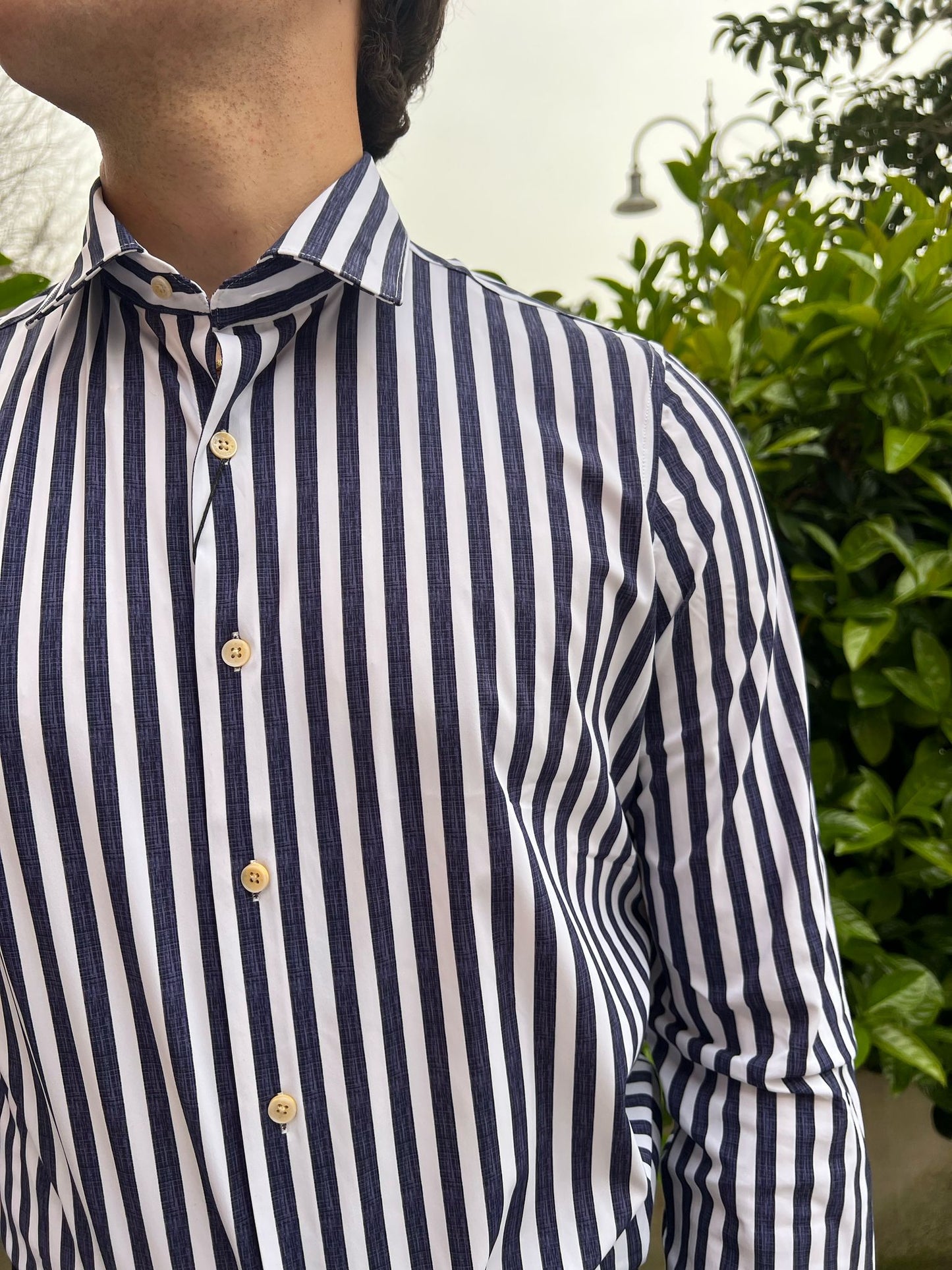 Camicia  no stiro uomo rigata slim