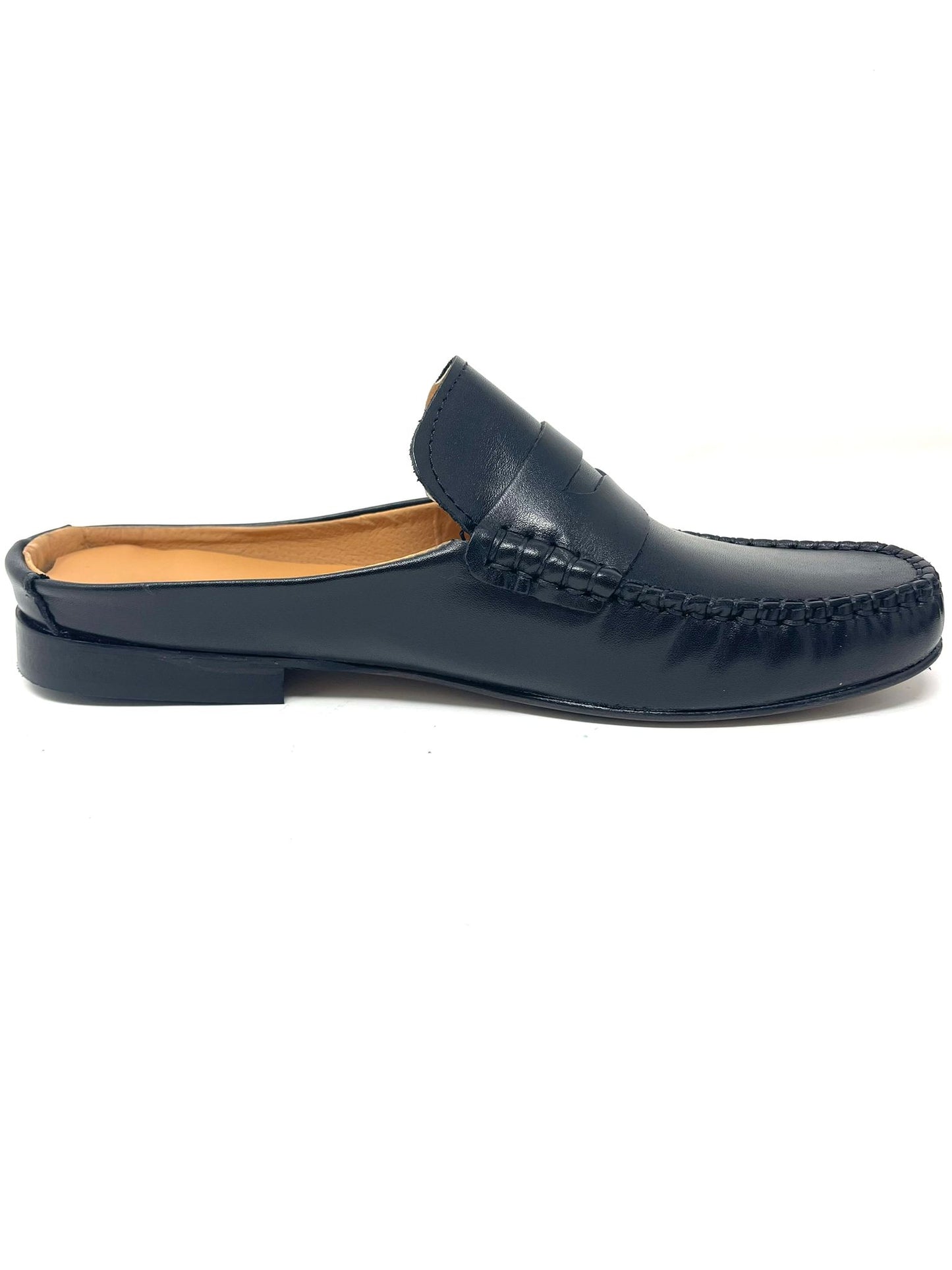 Sabot pinzato in vera pelle made in italy fondo cuoio cucito
