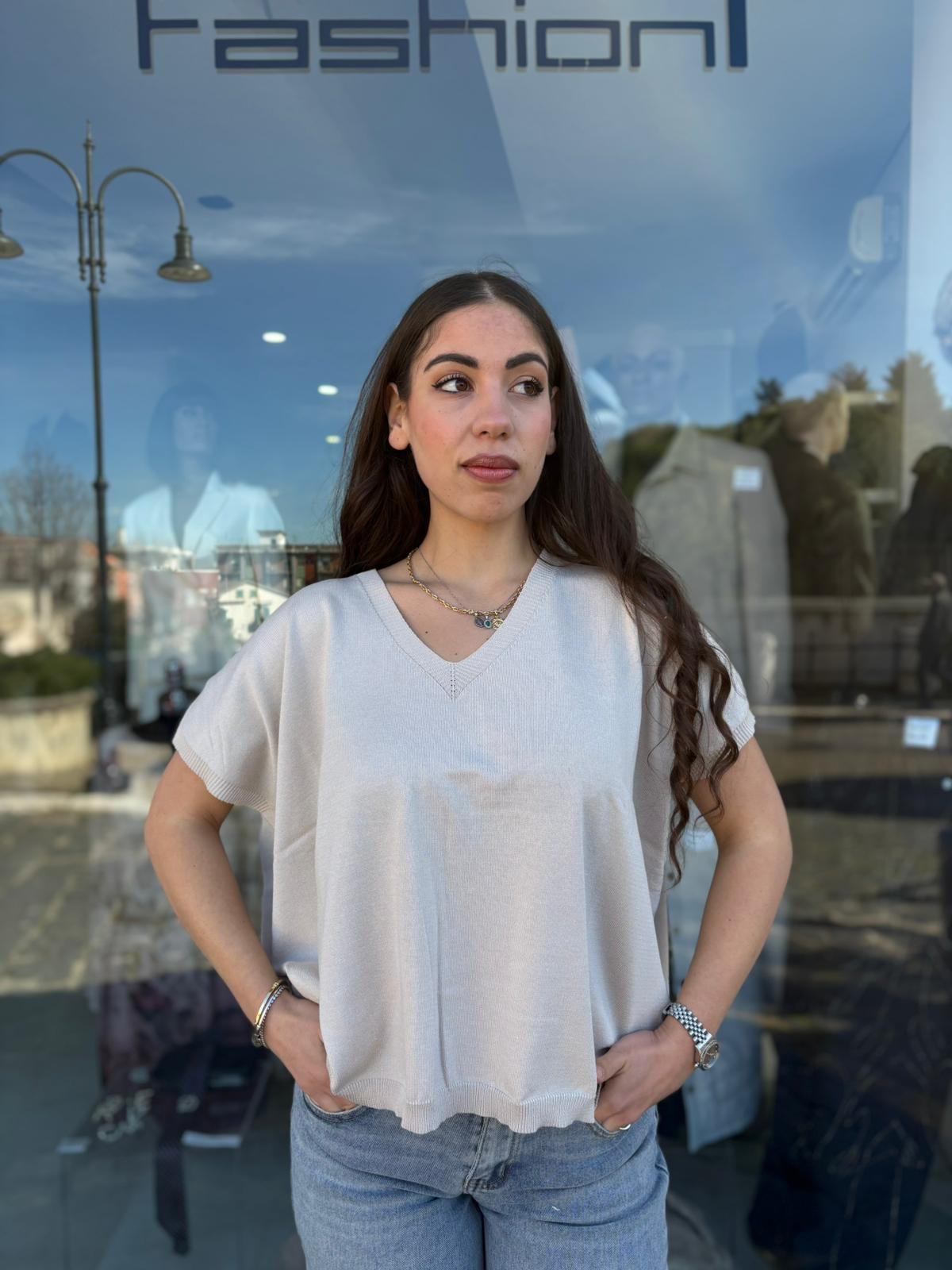 Gilet in Filo Vestibilità Over – Donna