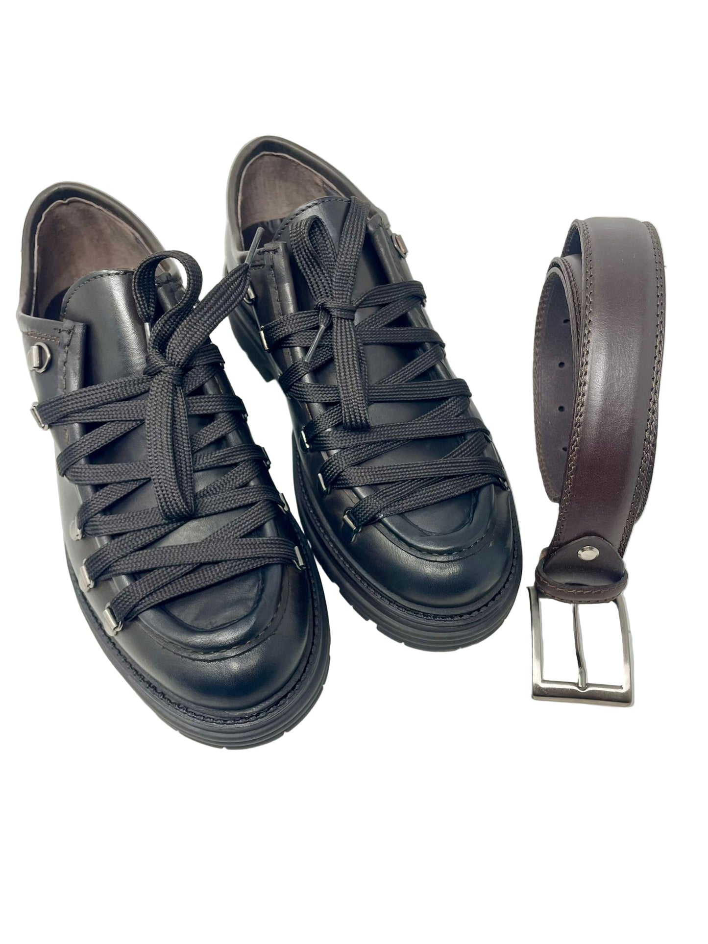 Pedula bassa in pelle di vitello fondo vibram