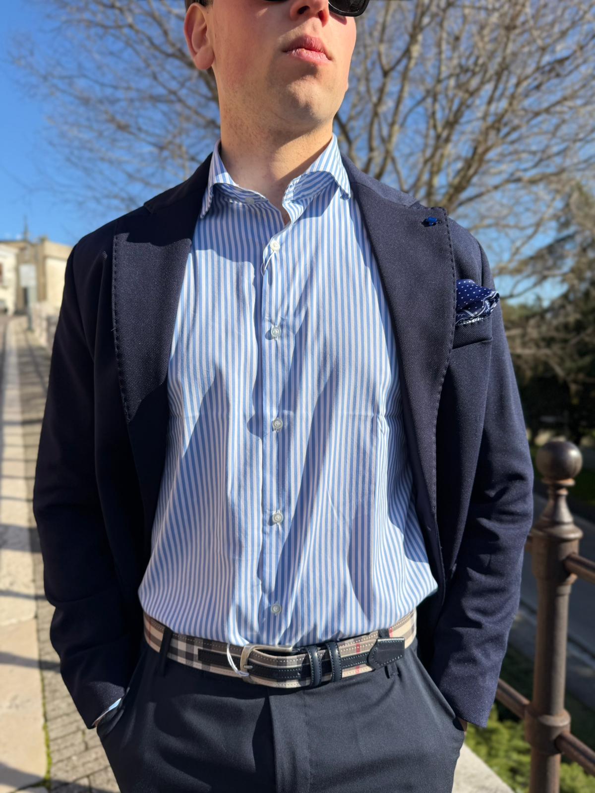 Camicia Uomo Rigata Slim Fit