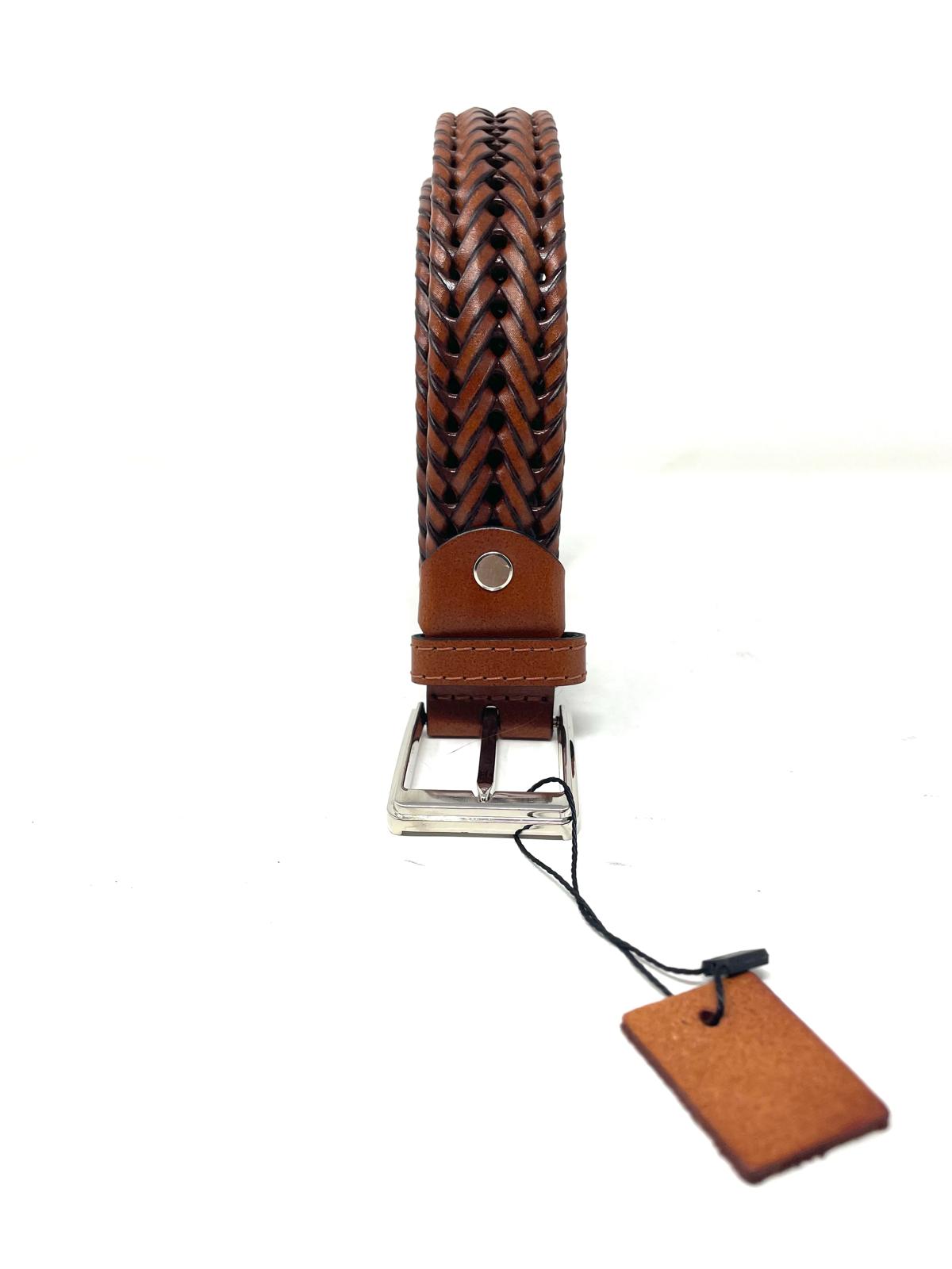 Cintura Uomo in Pelle Intrecciata Made in Italy