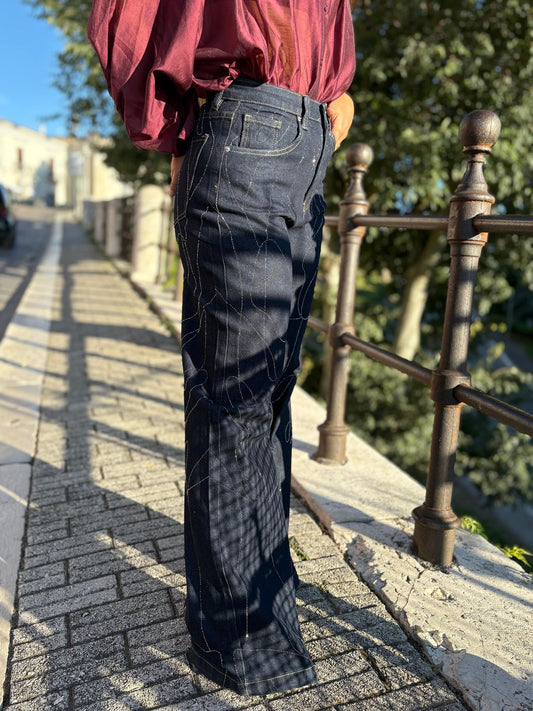Jeans Donna Lavaggio Zero con Strass