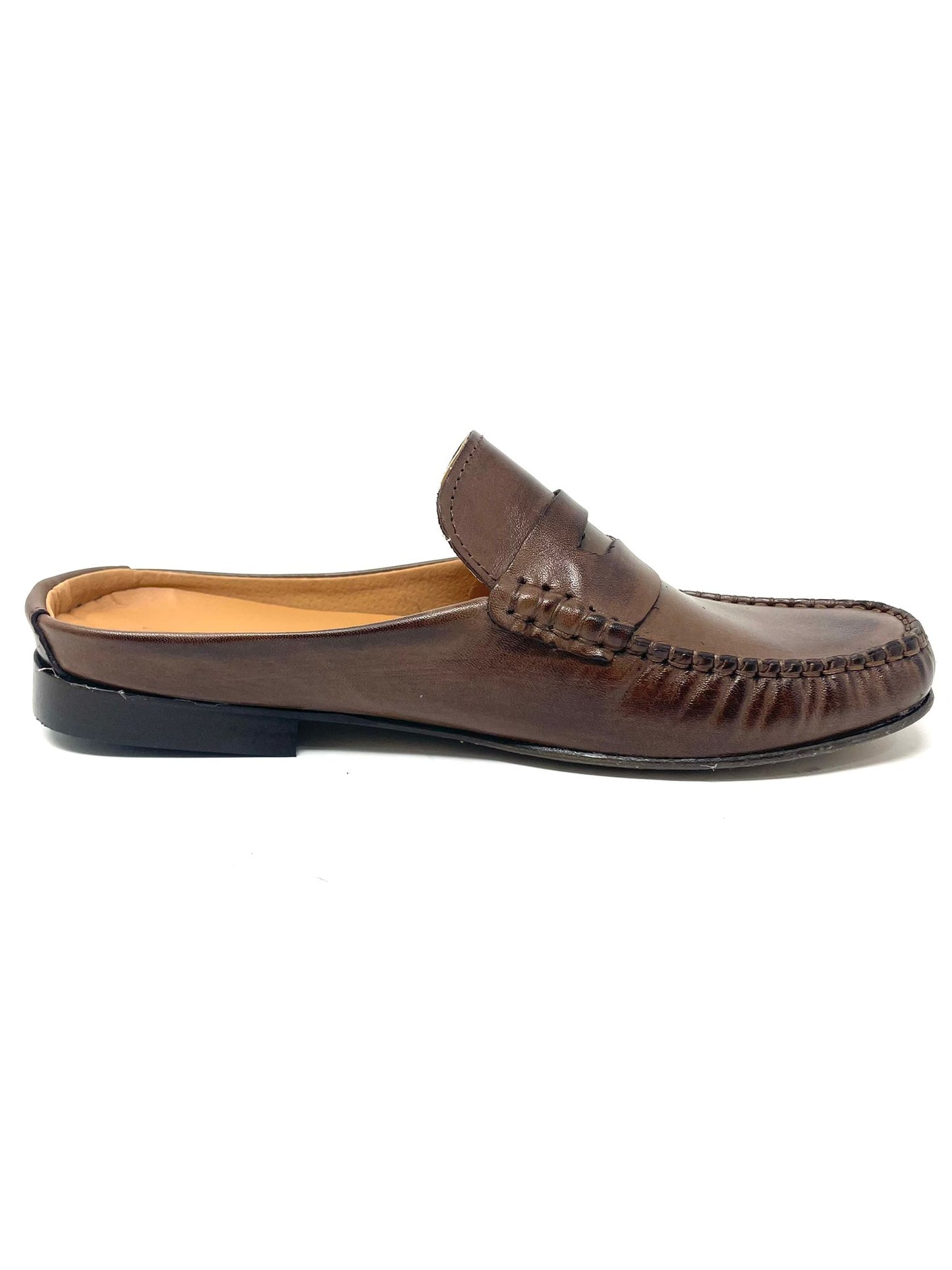 Sabot pinzato in vera pelle made in italy fondo cuoio cucito
