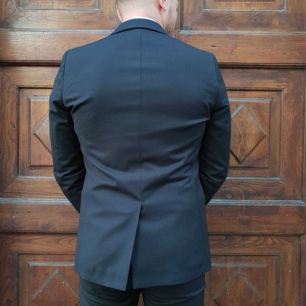 Abito uomo smoking con reverse di velluto blu - Bibop Fashion