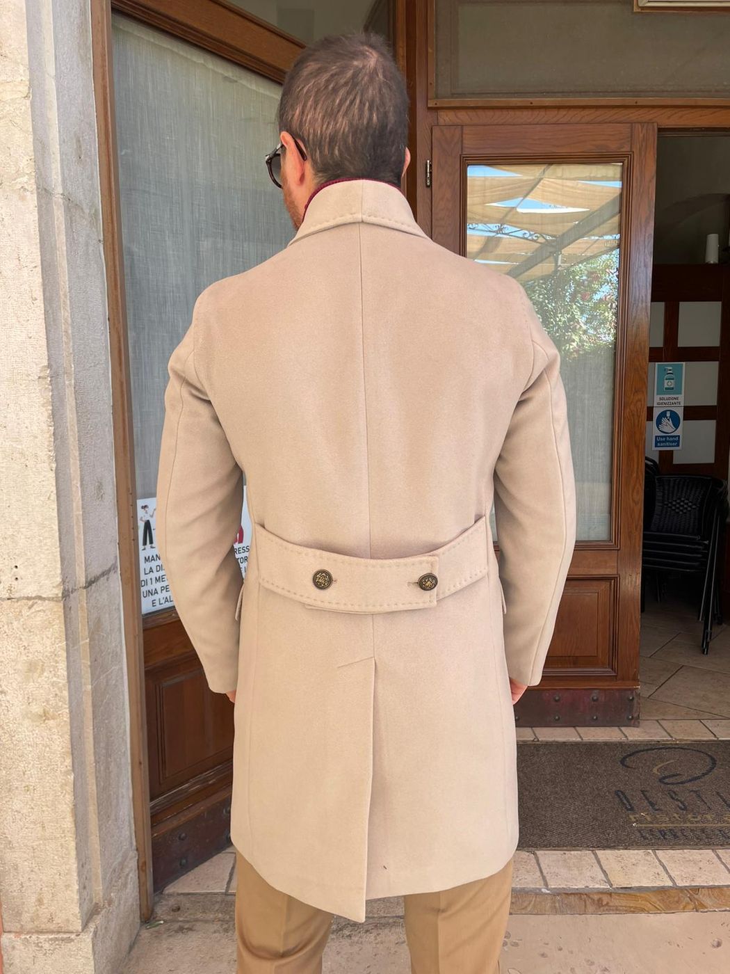 DOUBLE-BREASTED Dolomiti coat with shawl collar and martingale