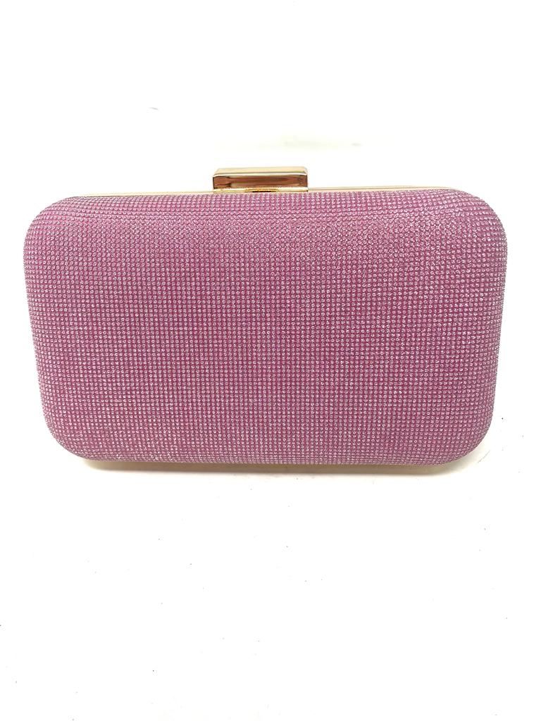 GLITTER rigid clutch bag