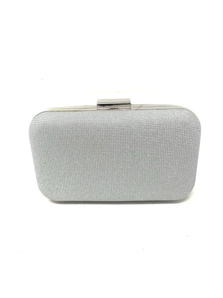 GLITTER rigid clutch bag