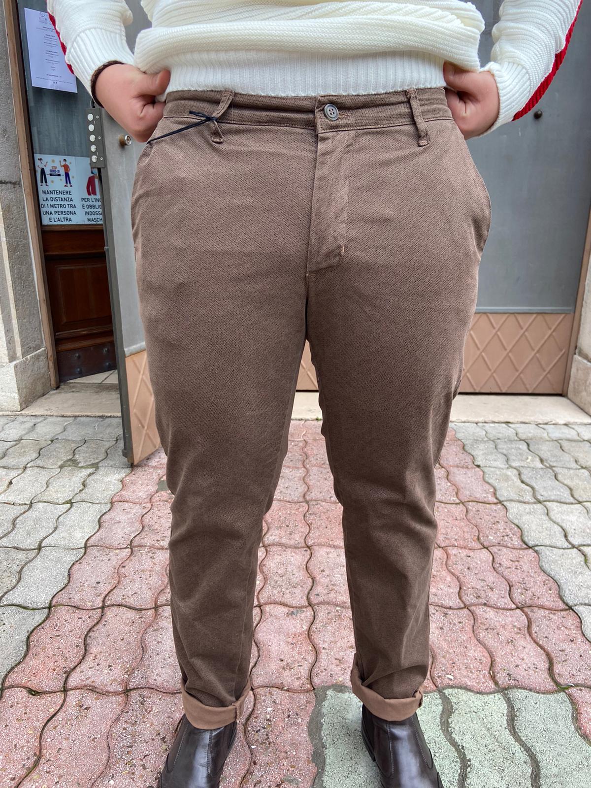 Pantalone uomo microfantasia slim fit - Bibop Fashion