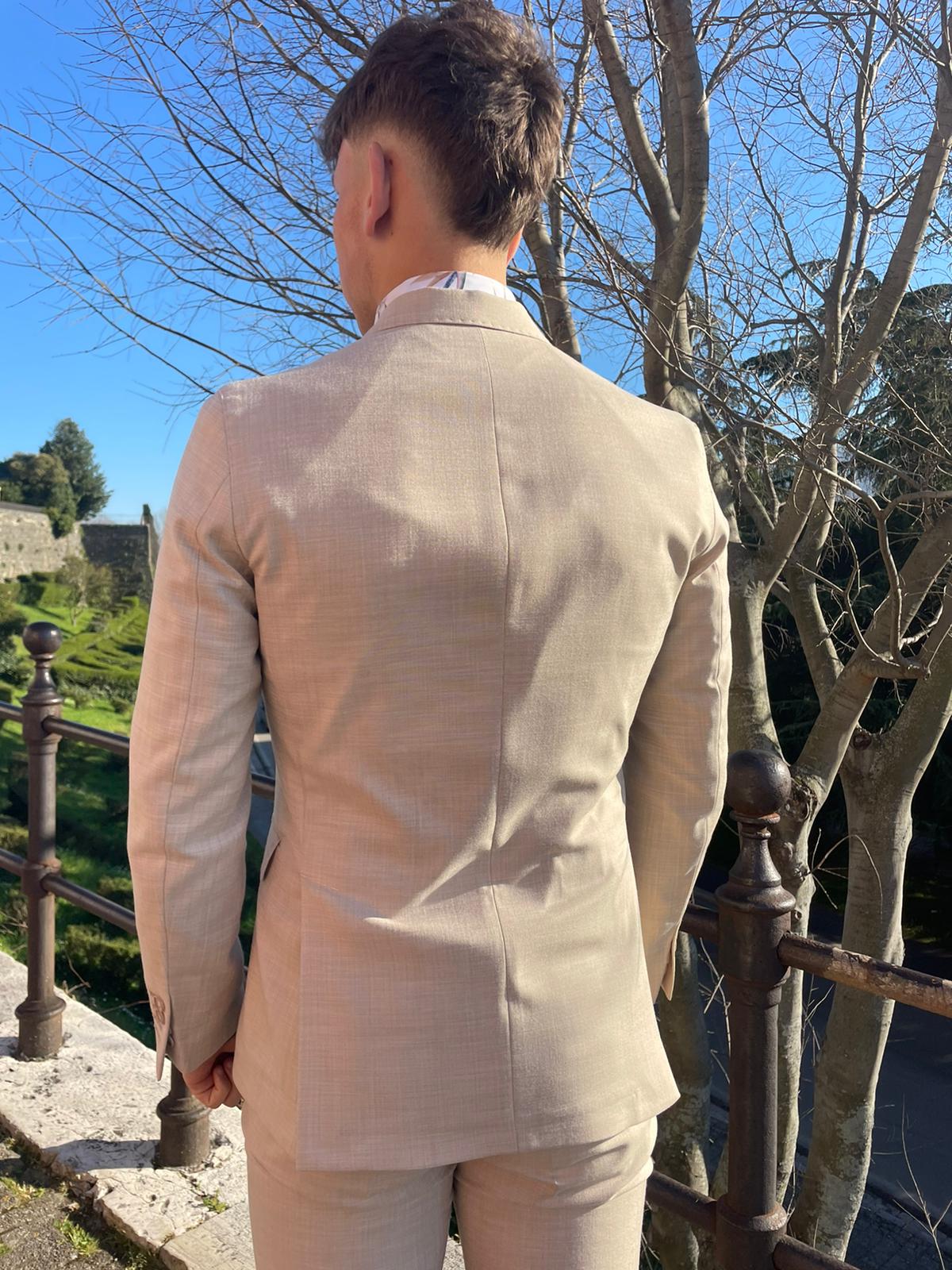 Complete 2 piece suit
 light unlined jacket mod. ORANGE single-breasted