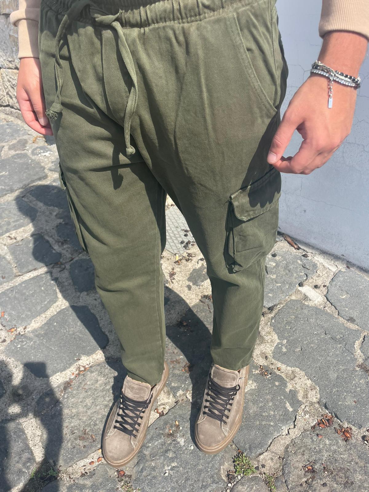 jeans con elastico cargo