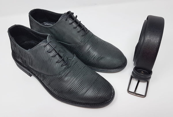 Scarpa pelle intagliata marrone