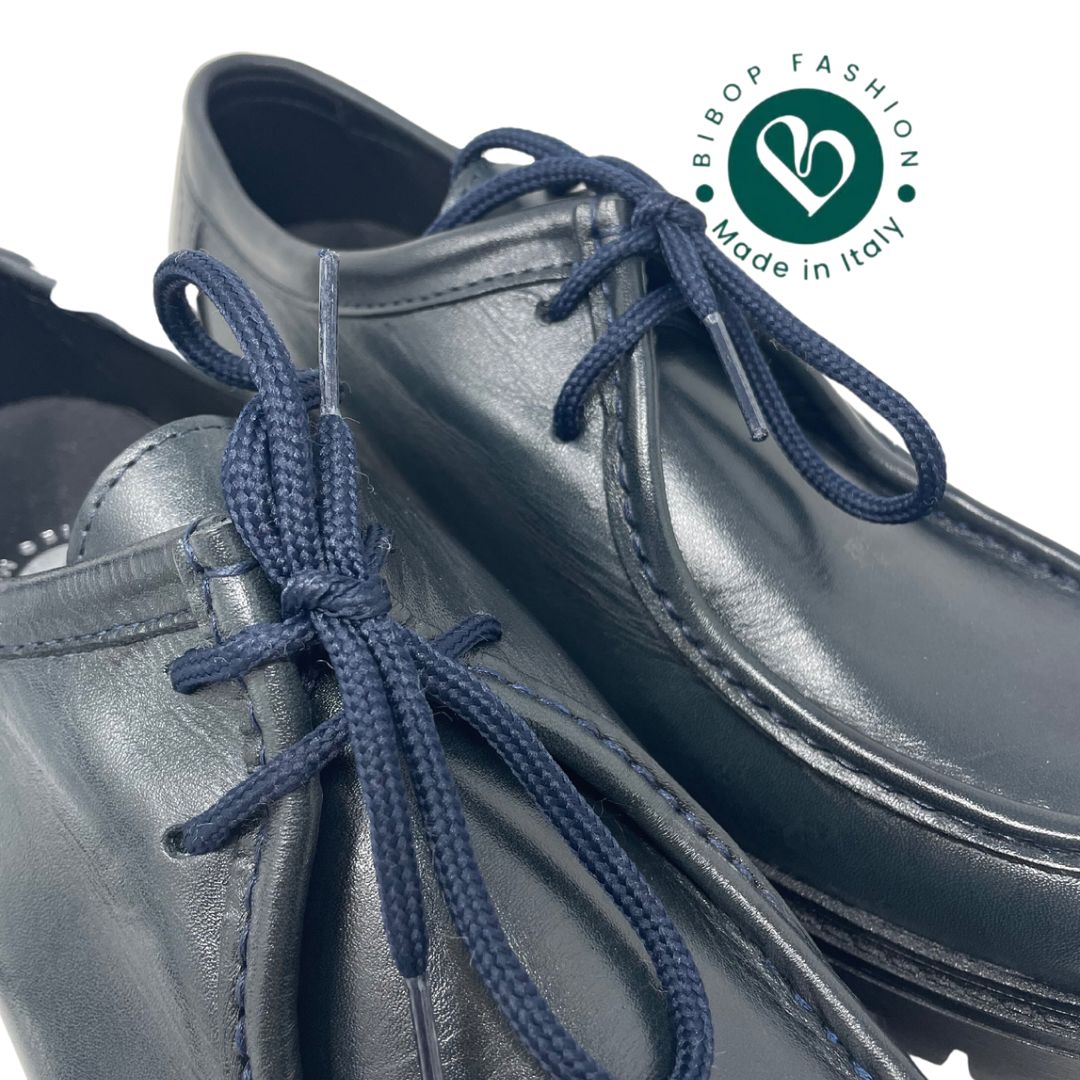 Scarpa modello ingegnere cucita a mano in vera pelle made in italy