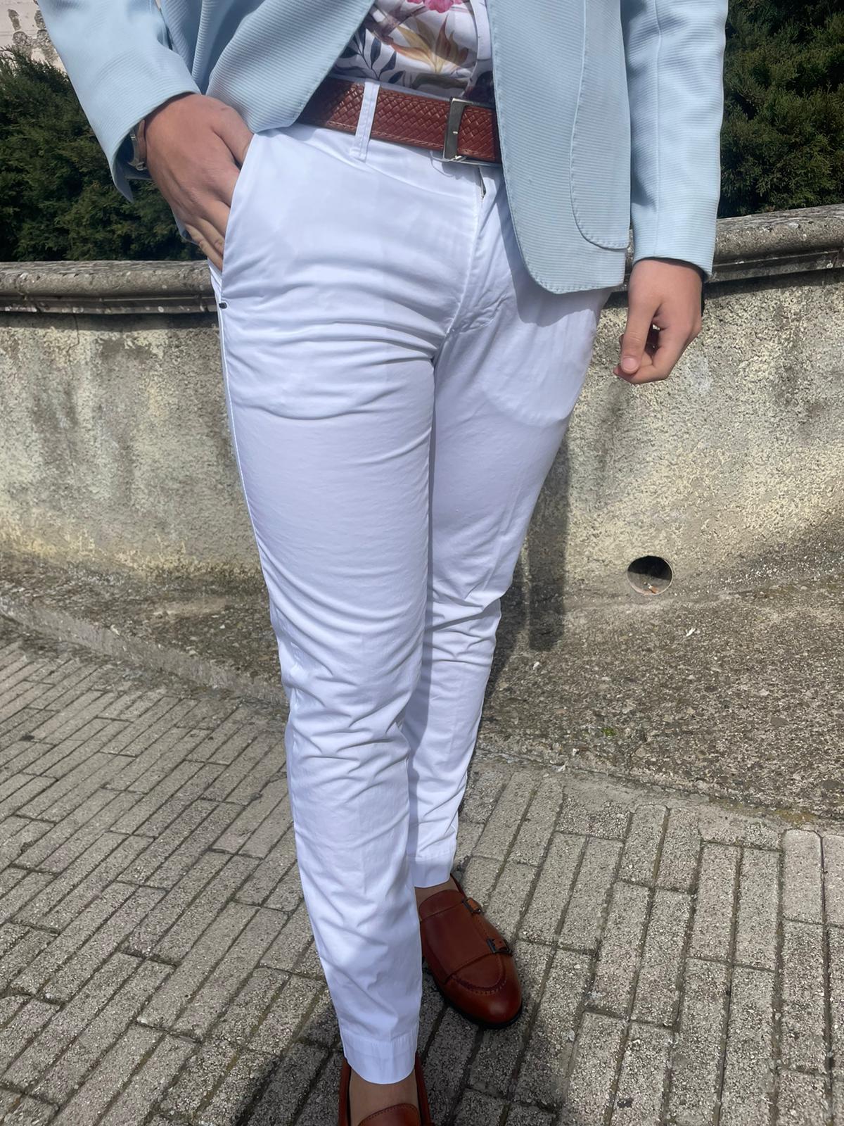 Stretch cotton capri trousers