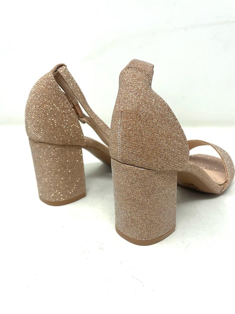 sandalo fascia glitter tacco  comodo 5 cm
