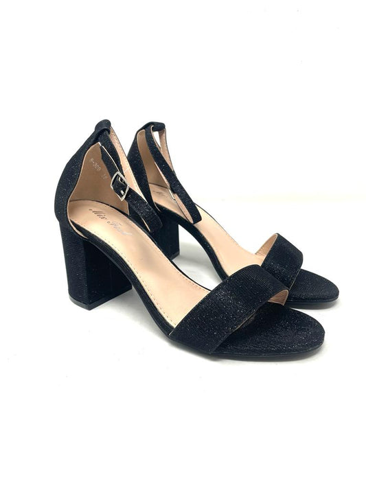glitter band sandal with comfortable 5 cm heel