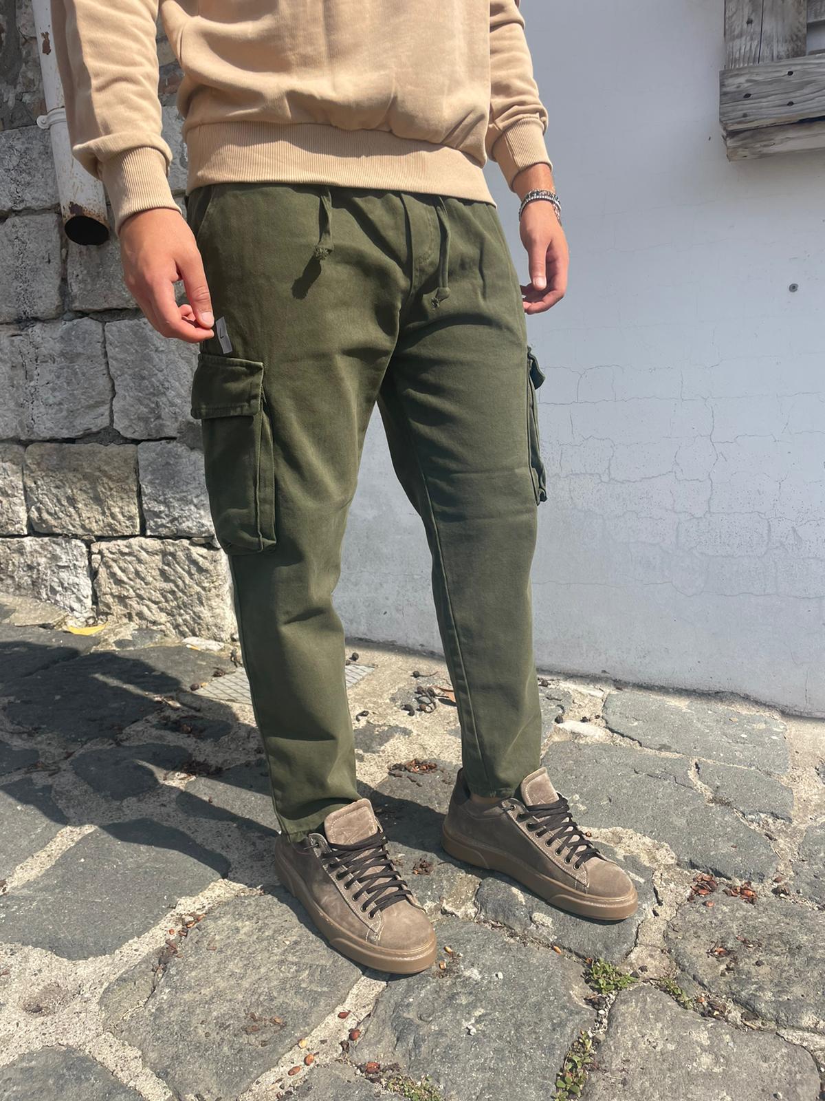 jeans con elastico cargo