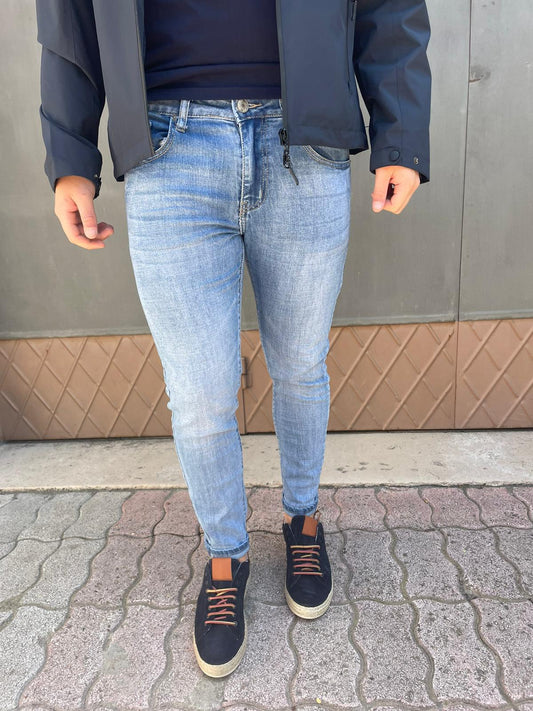 Jeans capri uomo 5 tasche slim fit