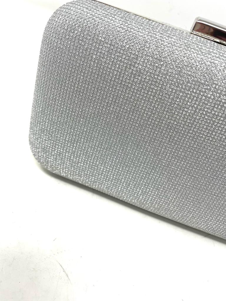 GLITTER rigid clutch bag