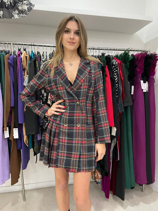 Tartan double-breasted dress