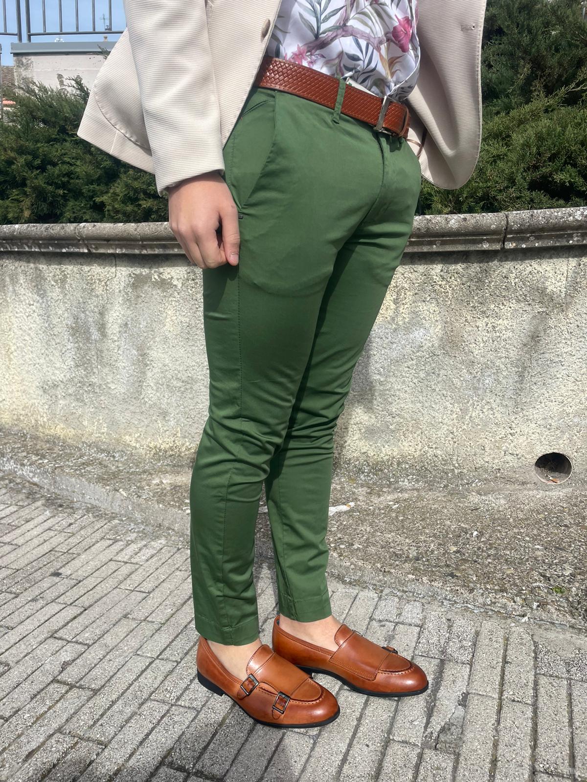 Stretch cotton capri trousers