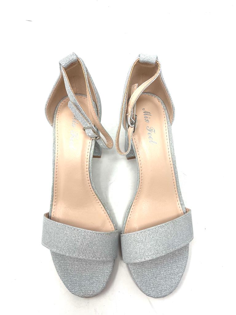 glitter band sandal with comfortable 5 cm heel
